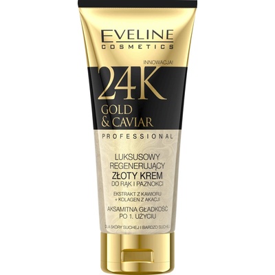 Eveline Cosmetics 24k Gold & Caviar regenerační zlatý krém na ruce a nehty 100 ml