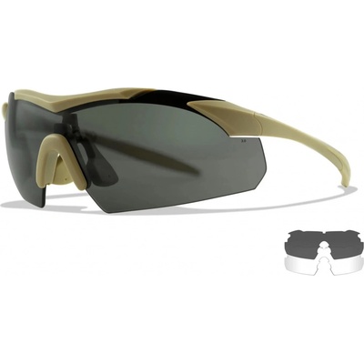 Strelecké okuliare Wiley X Vapor 2.5 2 sklá Číre + Dymovo sivé, Khaki