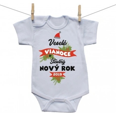 Boodyy Body s krátkym rukávom Veselé Vianoce a šťastný nový rok