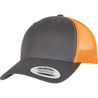 Flexfit 6606/6606T Trucker Vintage COT-556606ae199 Charcoal/oranžová neon