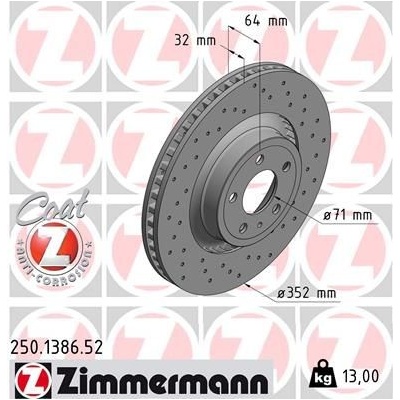 Brzdový kotúč ZIMMERMANN SPORT Z 250.1386.52