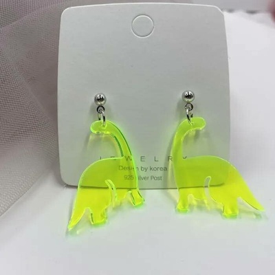 Fancy Co. náušnice Dinosaurus neonově žlutá EA988