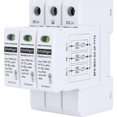 Bemko OMEZOVAČ PŘEPĚTÍ 3P 8kA DC 1000V TŘÍDA T1T2 SCHELINGER