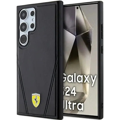 Ferrari Кейс Ferrari Hot Stamp V Lines MagSafe за Samsung Galaxy S24 Ultra, черен (3666339242497)