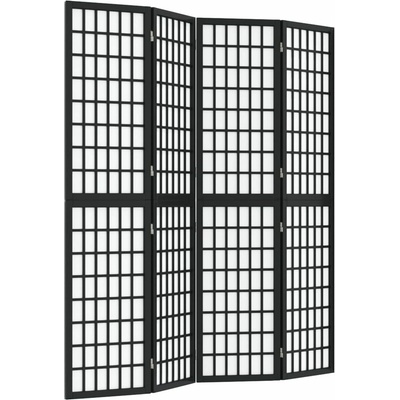 vidaXL Paraván skládací japonský styl 160 × 170 cm černý 4dílný 352080