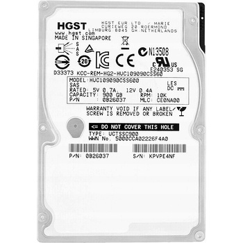 HGST 900 GB 2,5" SAS, HUC109090CSS600