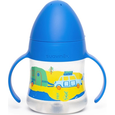 Suavinex láhev první s oušky wanderlust modrá 150 ml