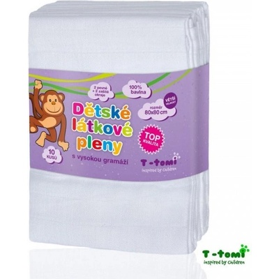 T-tomi TETRA plienky TOP KVALITA biele 80 x 80 10 ks