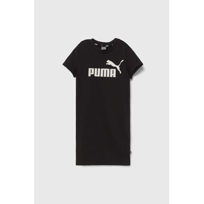 PUMA Детска рокля Puma ESS+ Logo Dress TR G в черно къса със стандартна кройка (673493)