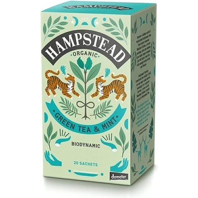 Hampstead Tea London BIO zelený čaj s mätou a sladkým drievkom 20 ks x 4