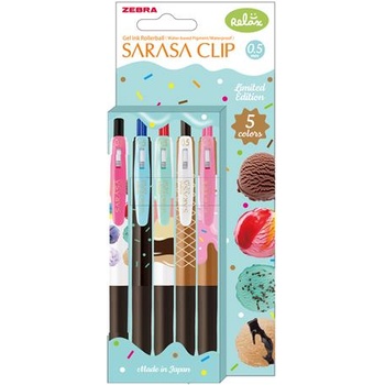Zebra Гел писалка, 0, 33 мм, с бутон, ZEBRA "Sarasa Clip Ice Cream", 5 различни цвята 82756 (82756)