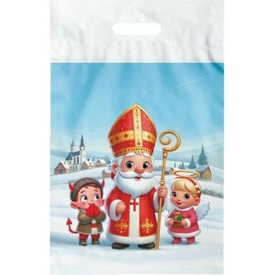 MFP taška mikulášska, PVC, rozmer 29x46x8cm, motív Mikuláš s čertom a anjelom