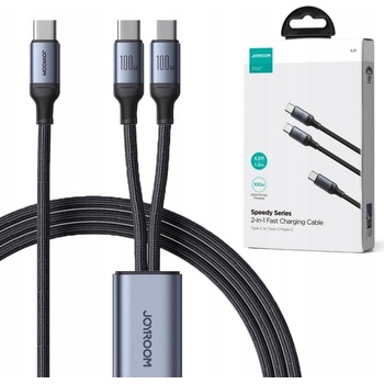 Joyroom SA21-1T2 C-2C USB-C (M) - 2x USB-C (M) 100W, 1.5m, černý