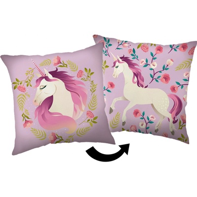 Jerry Fabrics Vankúš Jednorožec flowers 40x40