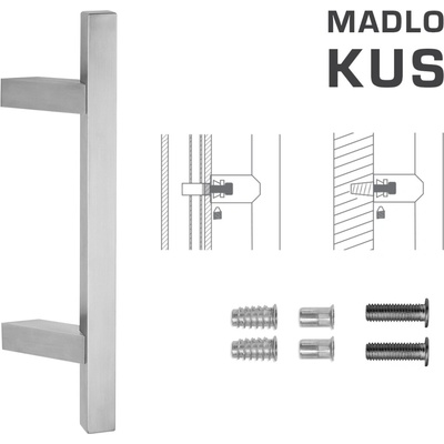 FT - MADLO kód K31Z 25x25 mm SP ks Rozteč madla: 210 mm, Dĺžka: 400 mm, Rozmer profilu madla: 25x25 mm