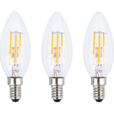 Osram LED žiarovka BASE, E14, 4W, sviečka, teplá biela, 3ks
