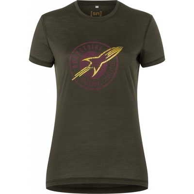 super.natural ROCKET140 TEE Black Ink/Sangria/Gold