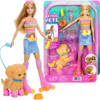 Barbie NA KORČULIACH s psíkom