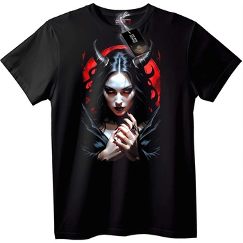 NOONEBRAND Тениска Рогата Демонична Богиня - S, Black
