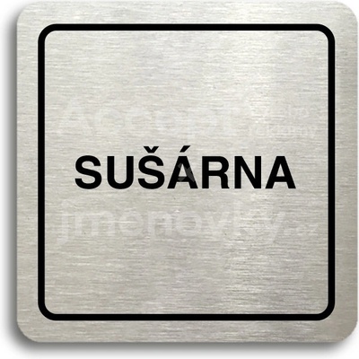 ACCEPT Piktogram sušárna - stříbrná tabulka - černý tisk
