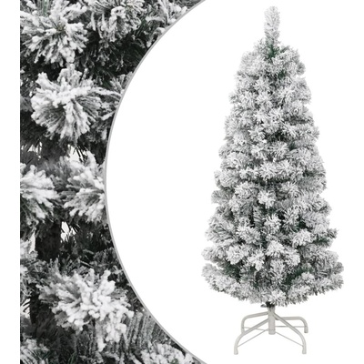 vidaXL Úzky zasnežený umelý vianočný polovičný stromček 120 cm
