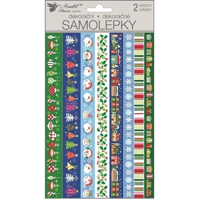 AP Samolepky 10382 WASHI PÁSKY s glitry VÁNOCE 2 blistry, 14x25cm