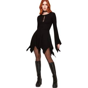 KILLSTAR crop top с дълъг ръкав KILLSTAR - Liliths Lust - Black - KSRA014257