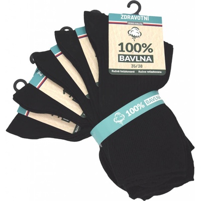 100% bavlna klasické dámské bavlněné jednobarevné žebrované zdravotní ponožky mix1