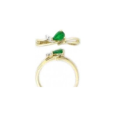 Klenoty Budín prsten s diamantem žluté zlato briliant smaragd 3810285 0 54 96