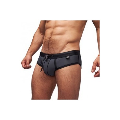 Mister B URBAN Maspalomas Swim Brief Grey black pánské slipové plavky šedo-černé