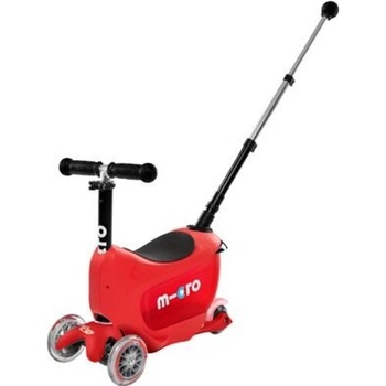 Micro a kolobežka 2v1 Mini2go Deluxe Červené 3 kolieska úložný priestor
