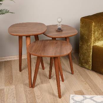 Asir К-кт 3бр. странични масички tyn кафяви (as1425)