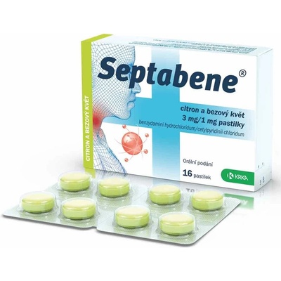 Septabene Citrón a bazový kvet 3mg/1mg 16 pastiliek