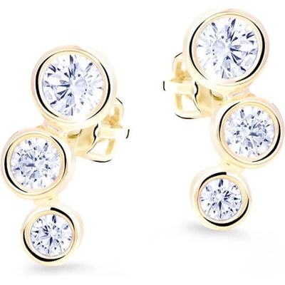 Cutie Jewellery zlaté náušnice s trblietavými zirkónmi Z8030-30-10-X-1