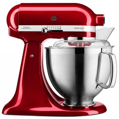 KitchenAid Artisan 5KSM185 červená metalíza (5KSM185PSECA) + Akční set KitchenAid krouhač / kráječ zeleniny 5KSMVSA