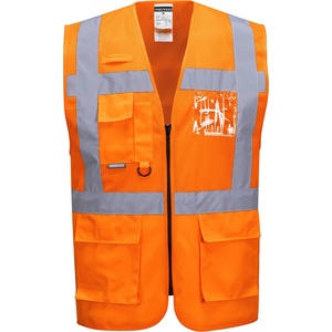 Portwest hi-vis madrid executive c496 / Светлоотразителна жилетка с мрежа - hv оранжева 4xl (c496orr4xl)