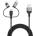 ADAM elements PeAk II Lightning Cable Trio 120B - универсален USB кабел с Lightning, microUSB и USB-C конектори (120 см) (тъмносив)
