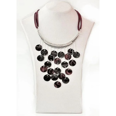 Dannyra Елегантно колие с кожени елементи и Swarovski кристали Dannyra Jewels