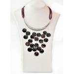 Dannyra Елегантно колие с кожени елементи и Swarovski кристали Dannyra Jewels
