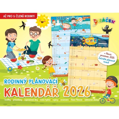 Dráčkův nástěnný rodinný plánovací 2026 – Zboží Mobilmania