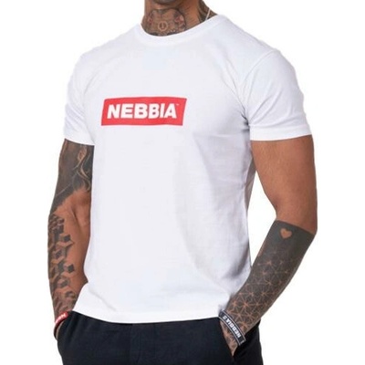 Nebbia Basic Basic pánske bavlnené s krátkymi rukávmi a červeným logom na hrudi