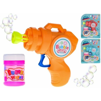 Bublifukovač pištoľ 13cm na zotrvačník s náplňou 50ml