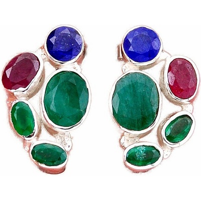 Nefertitis Smaragd indický - upravený náušnice stříbro Ag 925 49487 NF56936