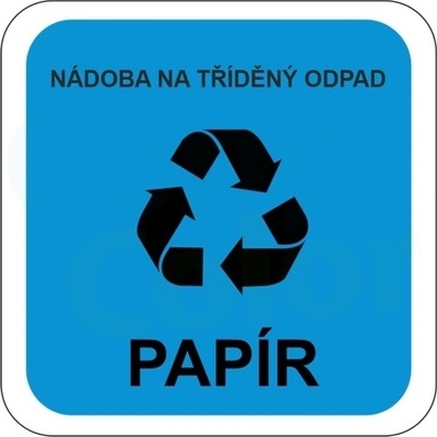 PAPÍR - Nádoba na tříděný odpad - Samolepka na popelnice – Hledejceny.cz