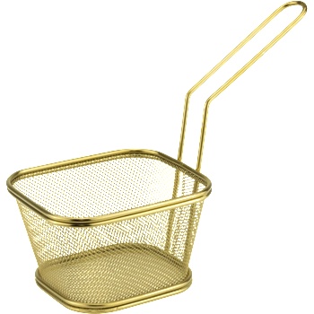Horecano HORECANO-Кошничка за сервиране с дръжка 13x11xh8cm ЗЛАТНА (HC-981978) (01981978)