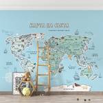 Art Gift Decor Фототапет - Карта на света - околосветско приключение - в синьо