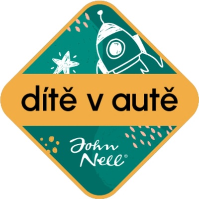 Samolepka Dítě v autě - čtverec zelená raketa 13 cm – Zbozi.Blesk.cz