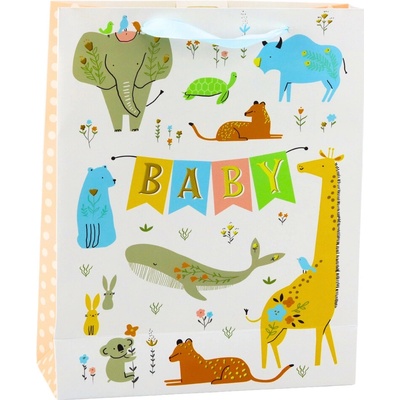 Darčeková taška Baby so zvieratkami 32 x 26 x 10 cm