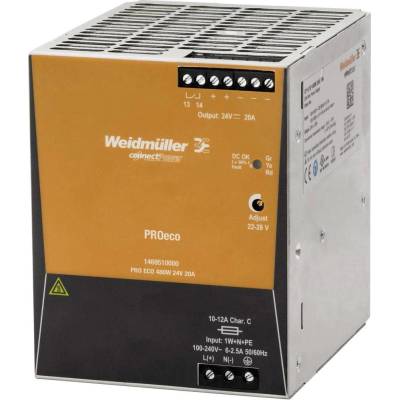Weidmüller 1469510000 síťový zdroj na DIN lištu 24 V/DC 20 A 480 W Počet výstupů:1 x Obsah 1 ks