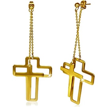 Image 1 of Talitha Висящи обеци " Златисти Кръстове"